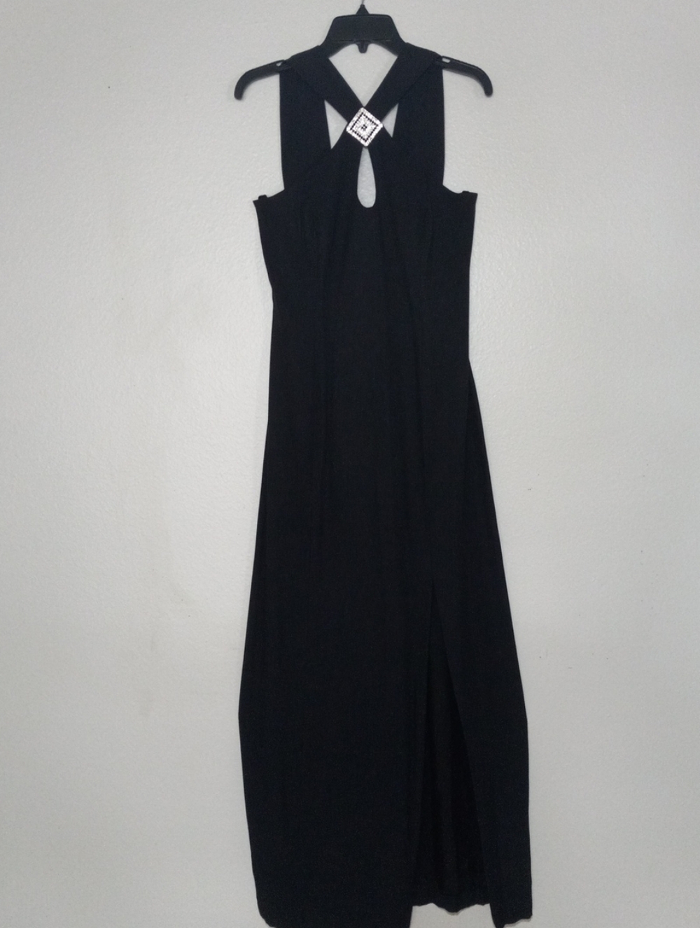 Cache Black Halter Maxi Dress with Keyhole Accent Size 10